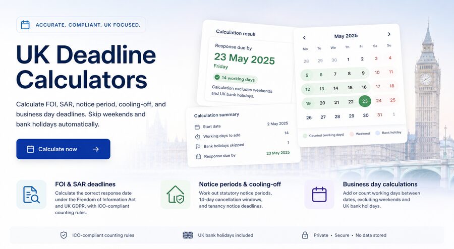 Deadline Calculator dashboard preview